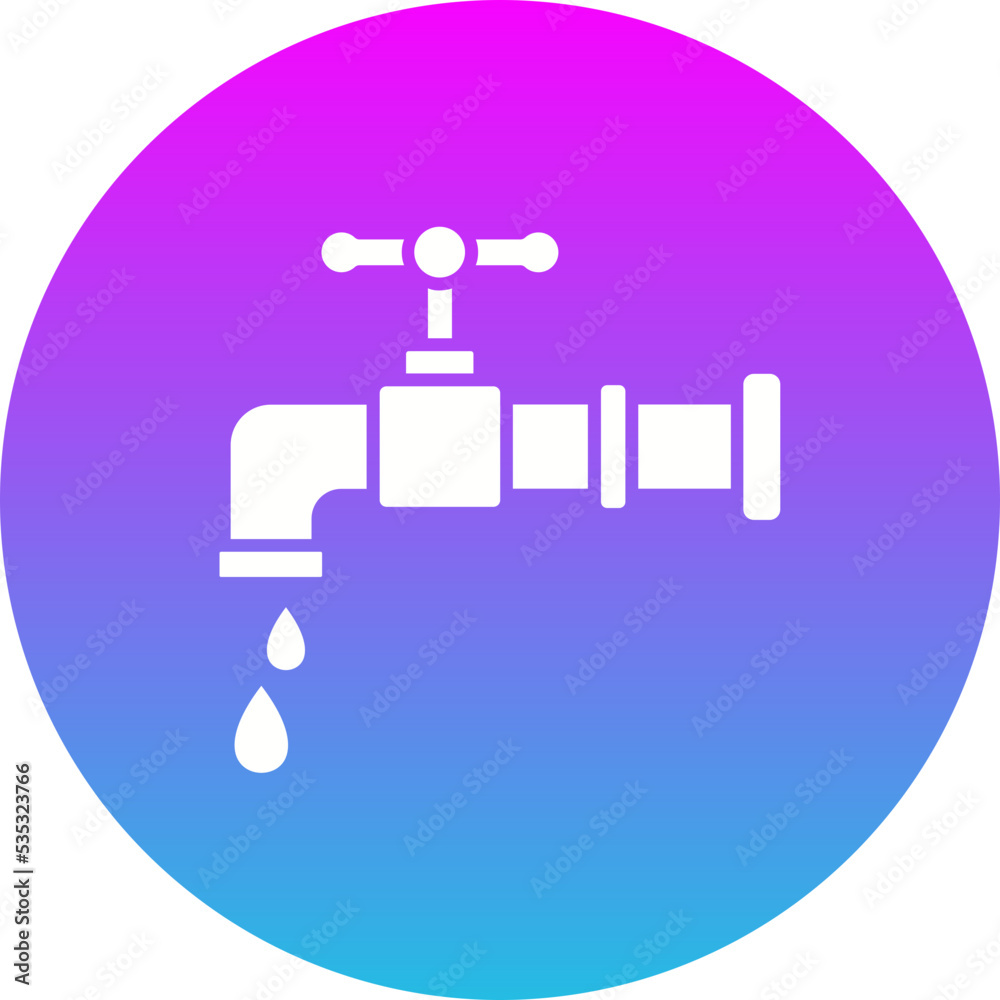 Water Tap Gradient Circle Glyph Inverted Icon Water Tap Gradient Circle Glyph Inverted Icon