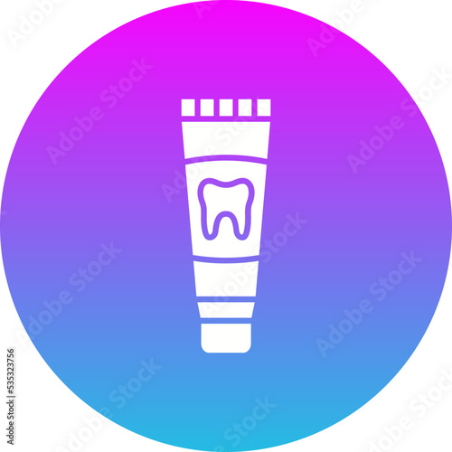 Toothpaste Gradient Circle Glyph Inverted Icon