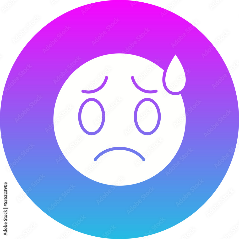 Worried Gradient Circle Glyph Inverted Icon Worried Gradient Circle Glyph Inverted Icon