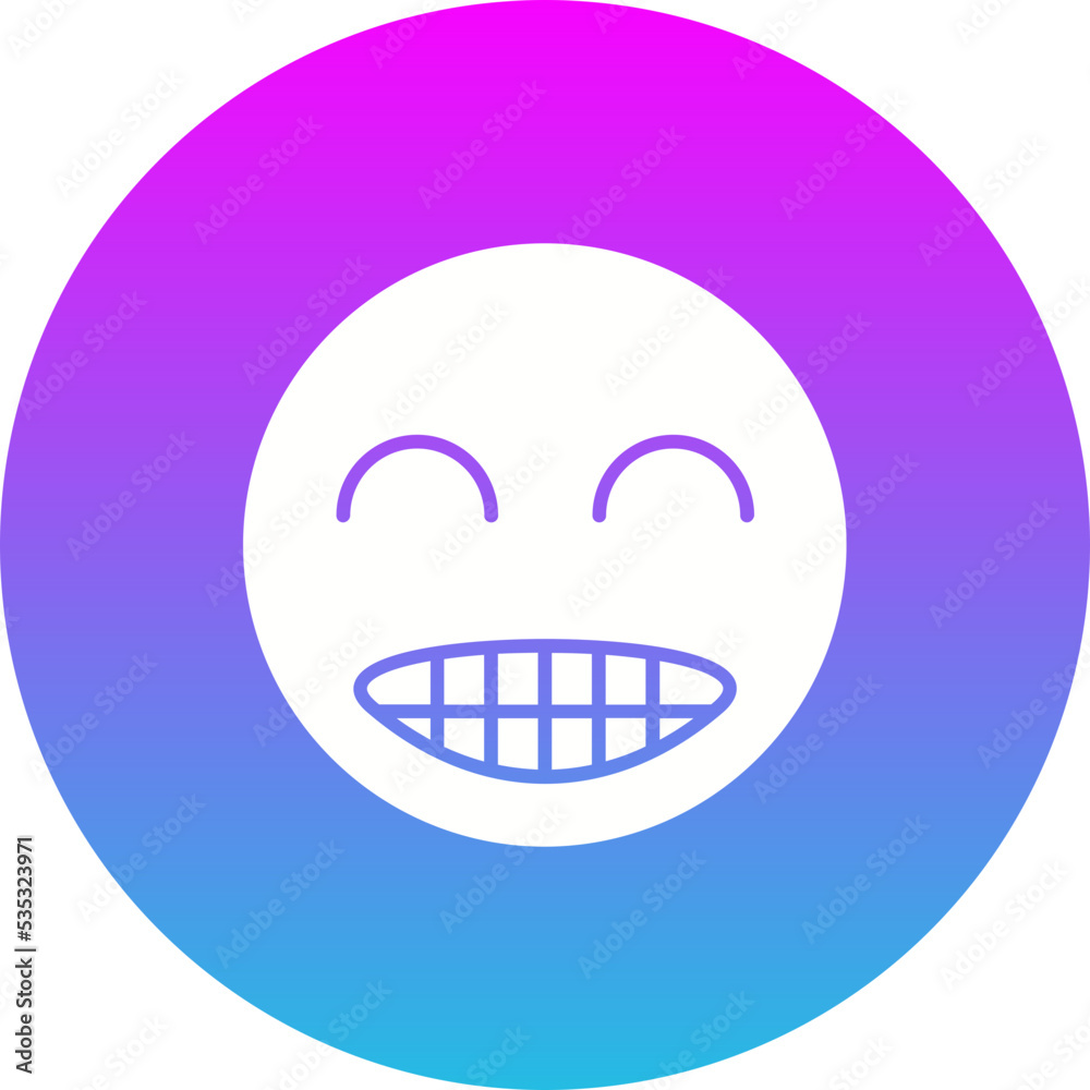 Grinning Gradient Circle Glyph Inverted Icon Grinning Gradient Circle Glyph Inverted Icon