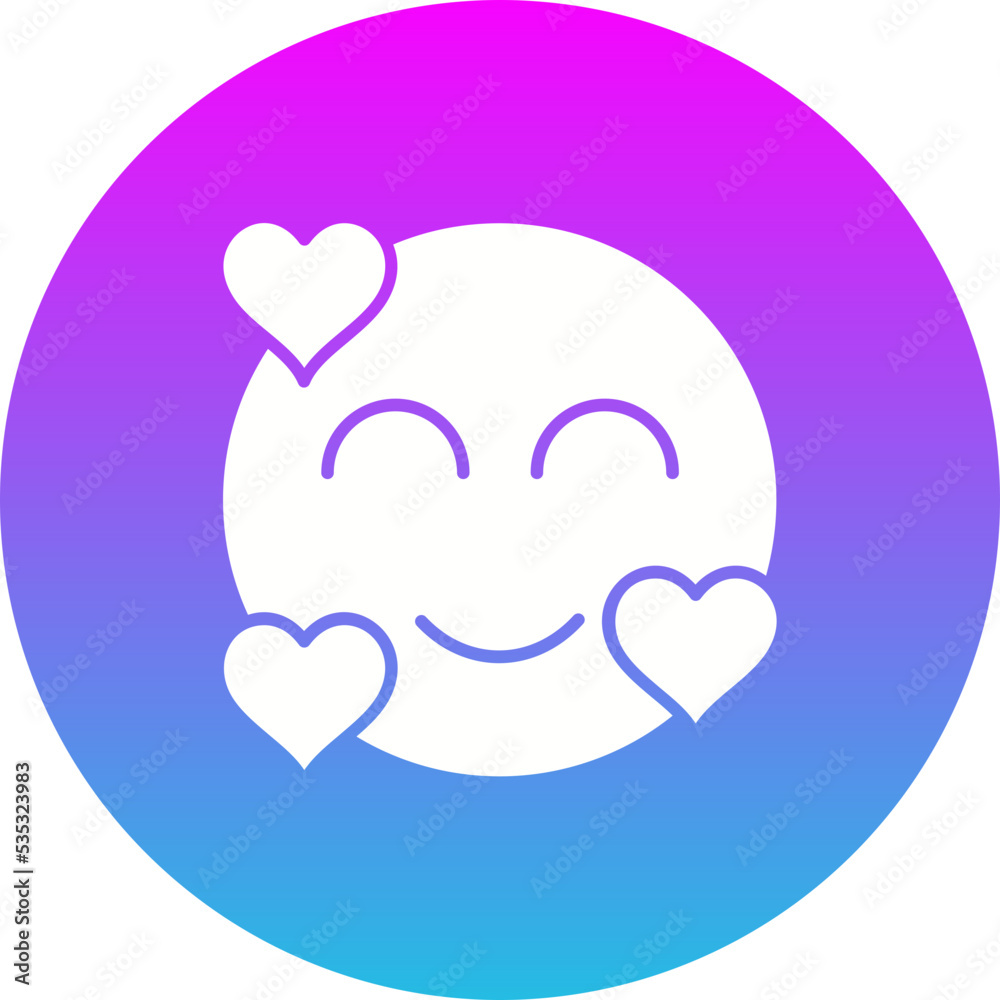 Obraz premium Loved Gradient Circle Glyph Inverted Icon