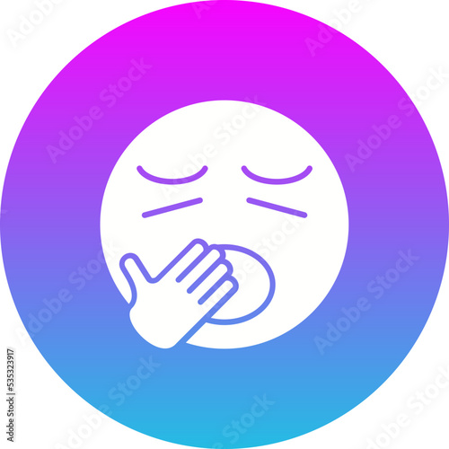 Yawn Gradient Circle Glyph Inverted Icon