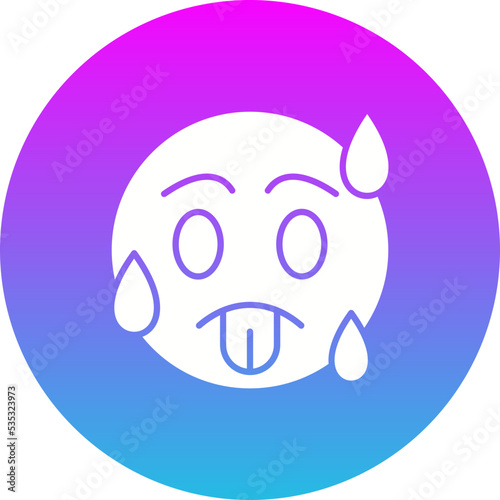 Hot Gradient Circle Glyph Inverted Icon
