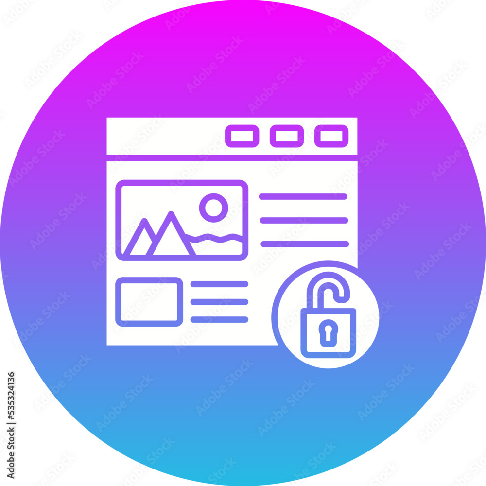 Unsecure Gradient Circle Glyph Inverted Icon Unsecure Gradient Circle Glyph Inverted Icon