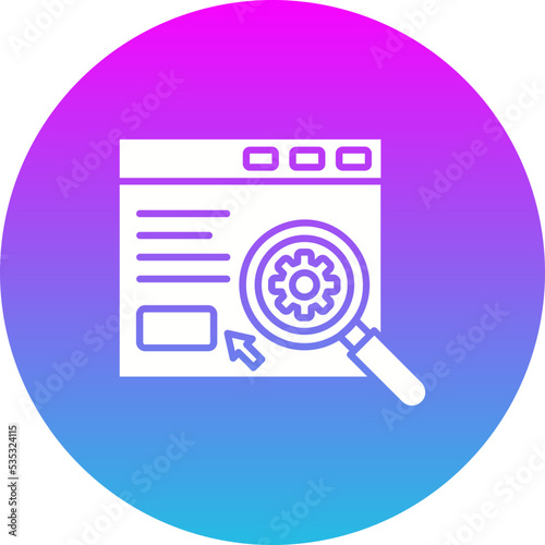 Search Engine Gradient Circle Glyph Inverted Icon