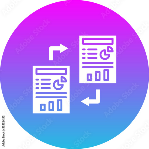 File Transfer Gradient Circle Glyph Inverted Icon
