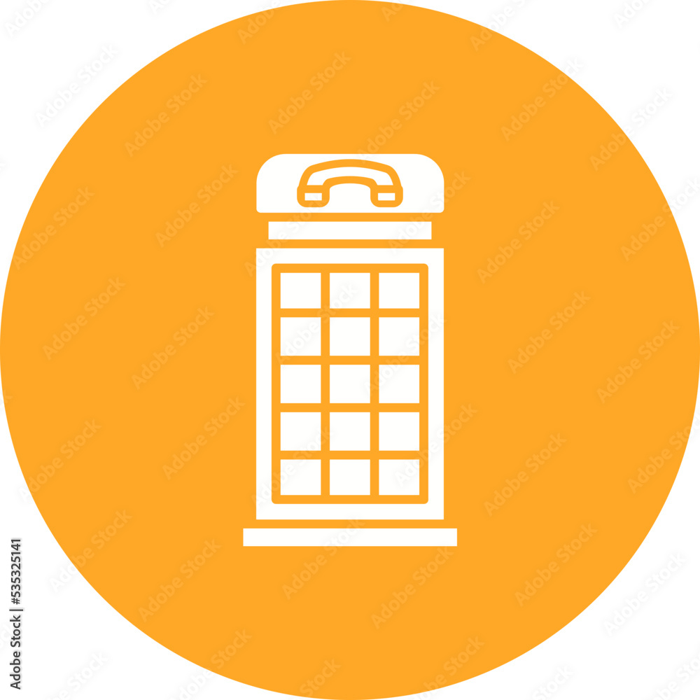 Telephone Booth Multicolor Circle Glyph Inverted Icon Telephone Booth Multicolor Circle Glyph Inverted Icon