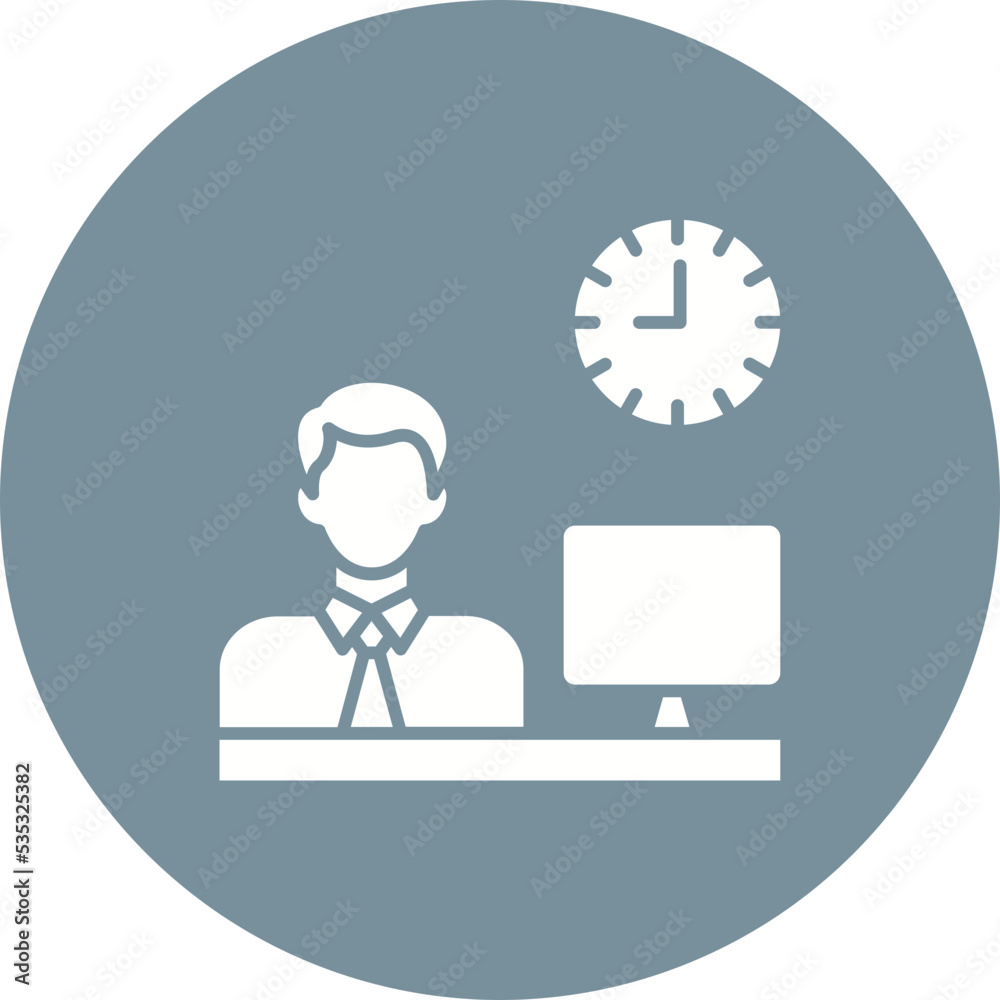 Working Hours Multicolor Circle Glyph Inverted Icon