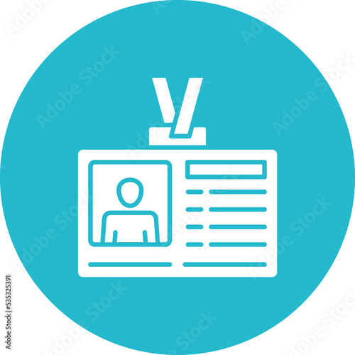 Id Card Multicolor Circle Glyph Inverted Icon