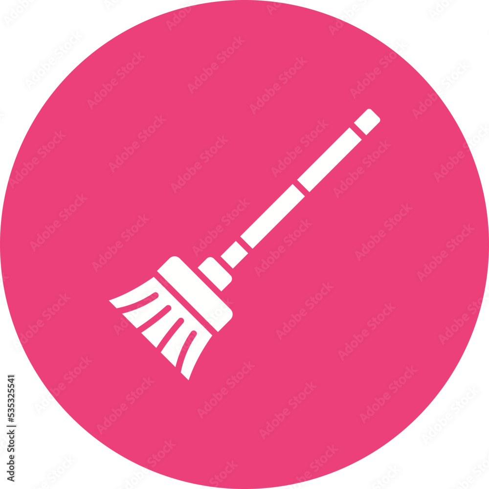 Broom Multicolor Circle Glyph Inverted Icon Broom Multicolor Circle Glyph Inverted Icon
