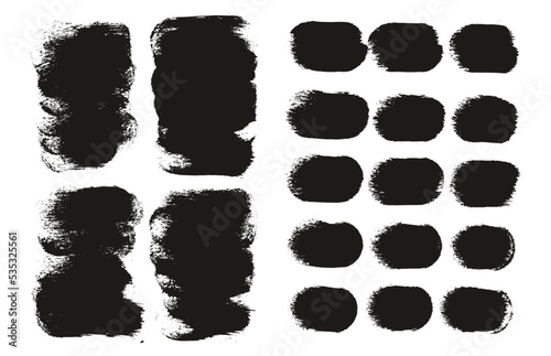Round Sponge Thick Artist Brush Short Background & Straight Lines Mix High Detail Abstract Vector Background Mix Set 