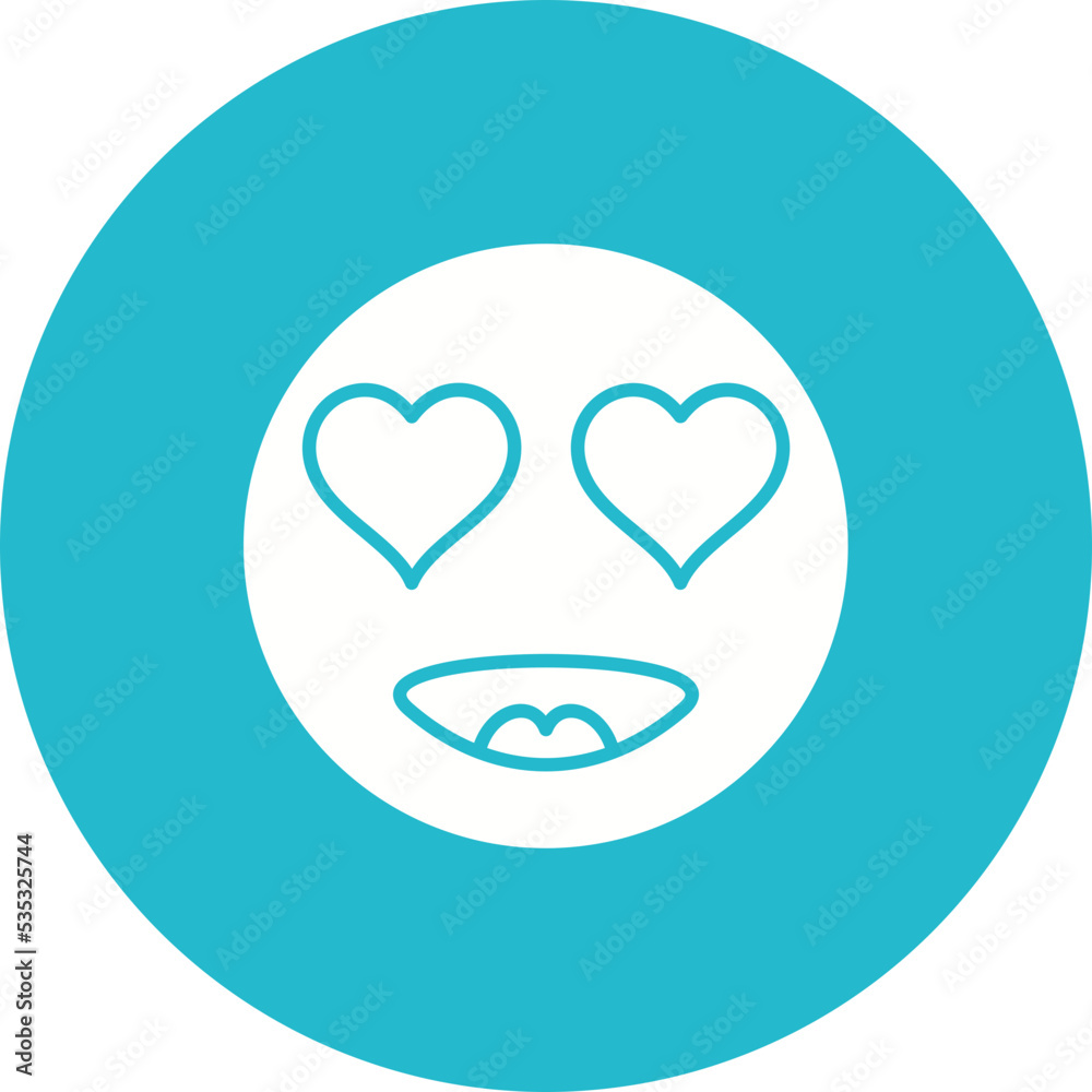 In Love Multicolor Circle Glyph Inverted Icon