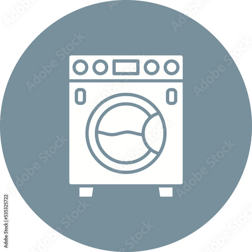 Washing Machine Multicolor Circle Glyph Inverted Icon