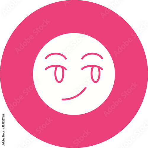 Smirking Multicolor Circle Glyph Inverted Icon