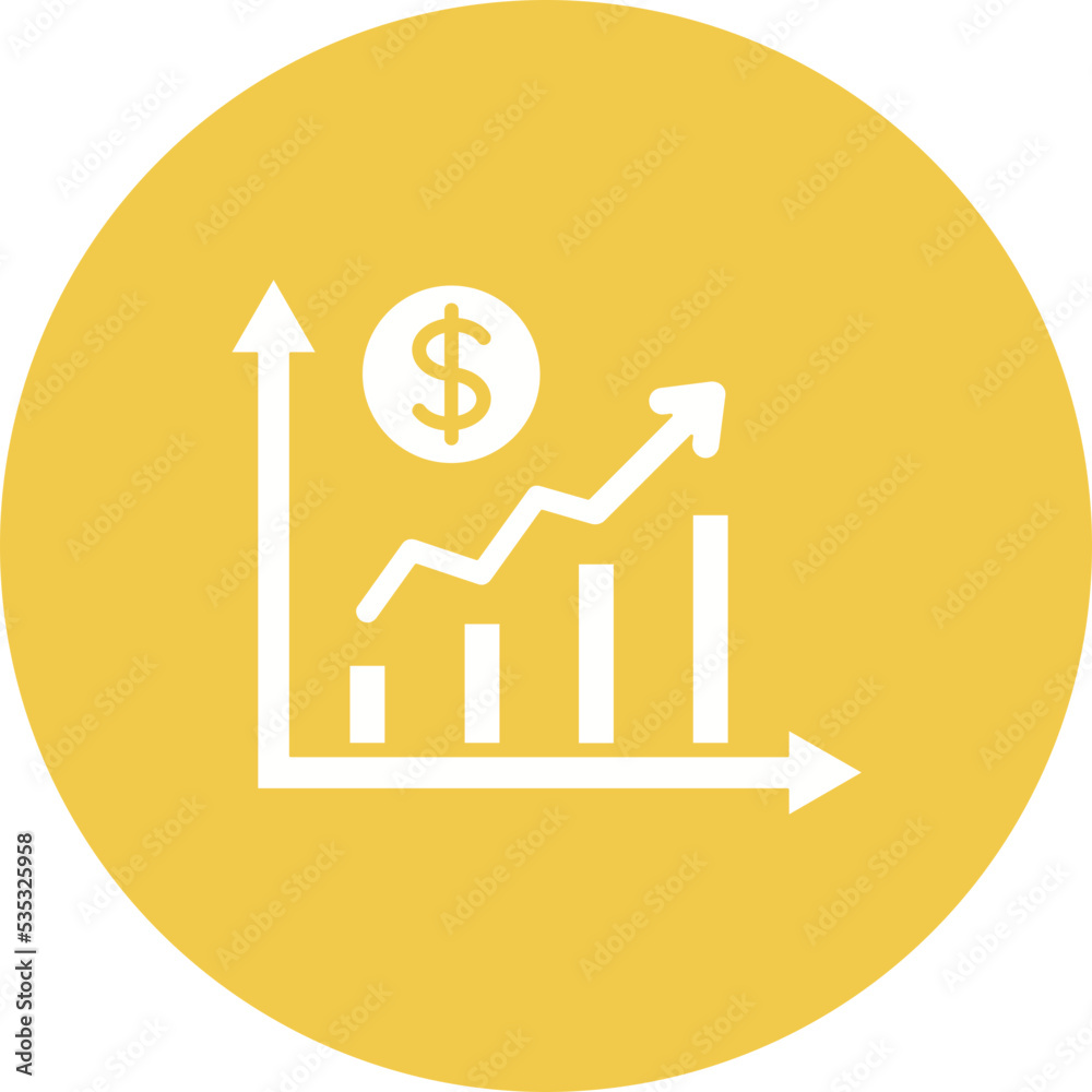 Profit Chart Multicolor Circle Glyph Inverted Icon Profit Chart Multicolor Circle Glyph Inverted Icon