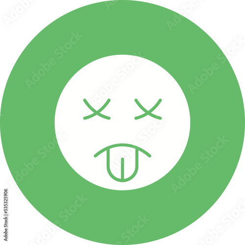 Knocked Out Multicolor Circle Glyph Inverted Icon