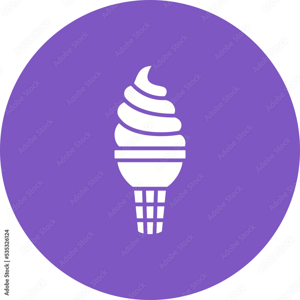 Ice Cream Multicolor Circle Glyph Inverted Icon Ice Cream Multicolor Circle Glyph Inverted Icon
