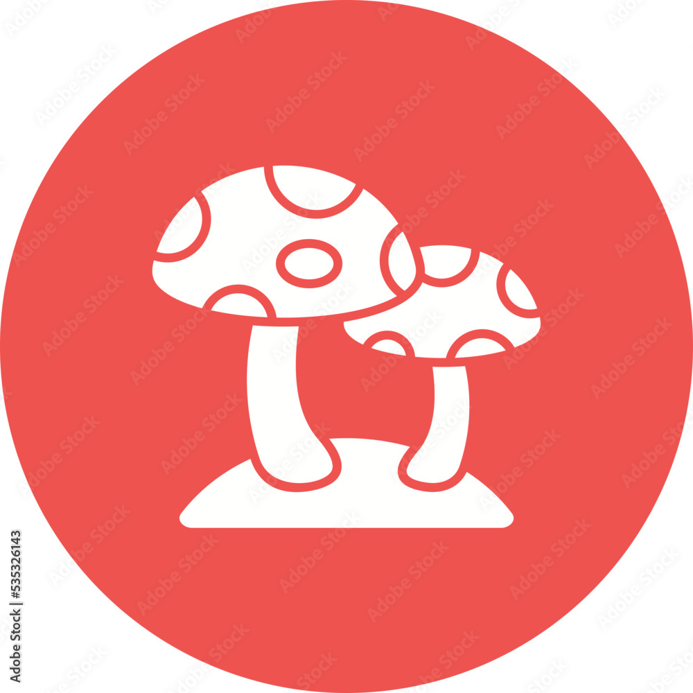 Mushroom Multicolor Circle Glyph Inverted Icon Mushroom Multicolor Circle Glyph Inverted Icon