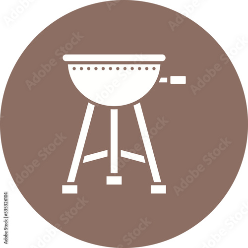 Grill Multicolor Circle Glyph Inverted Icon