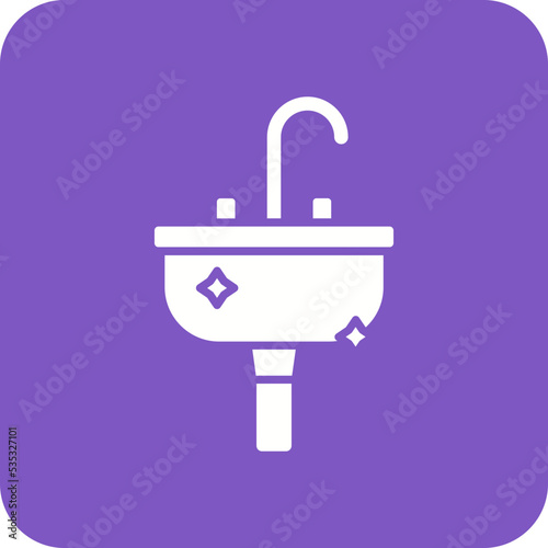 Sink Multicolor Round Corner Glyph Inverted Icon