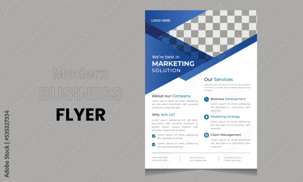 Abstract business flyer design template, Modern vector layout 
