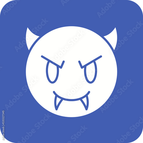 Devil Multicolor Round Corner Glyph Inverted Icon