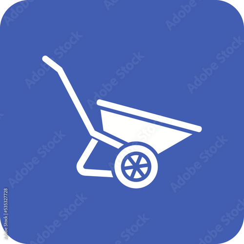 Wheelbarrow Multicolor Round Corner Glyph Inverted Icon