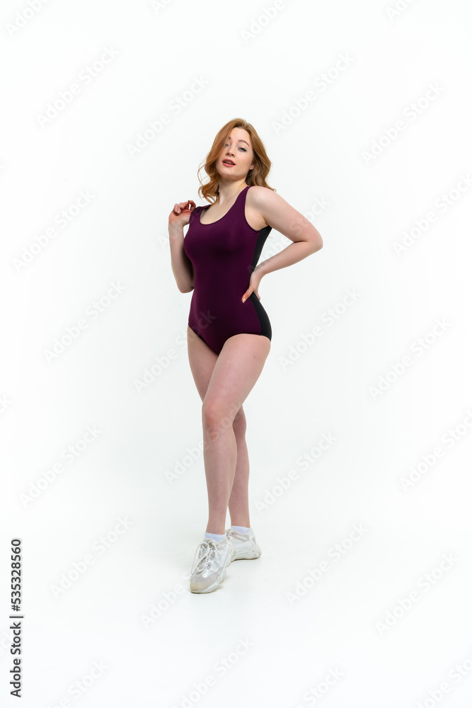 model size posing bodysuit on white background model size posing bodysuit on white background