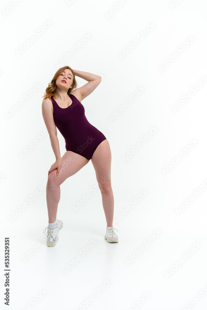 model size posing bodysuit on white background model size posing bodysuit on white background