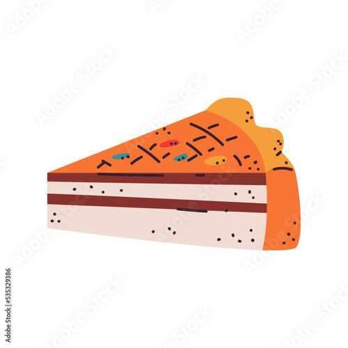 Slice of pie vector cartoon illustration isolated on a white background.