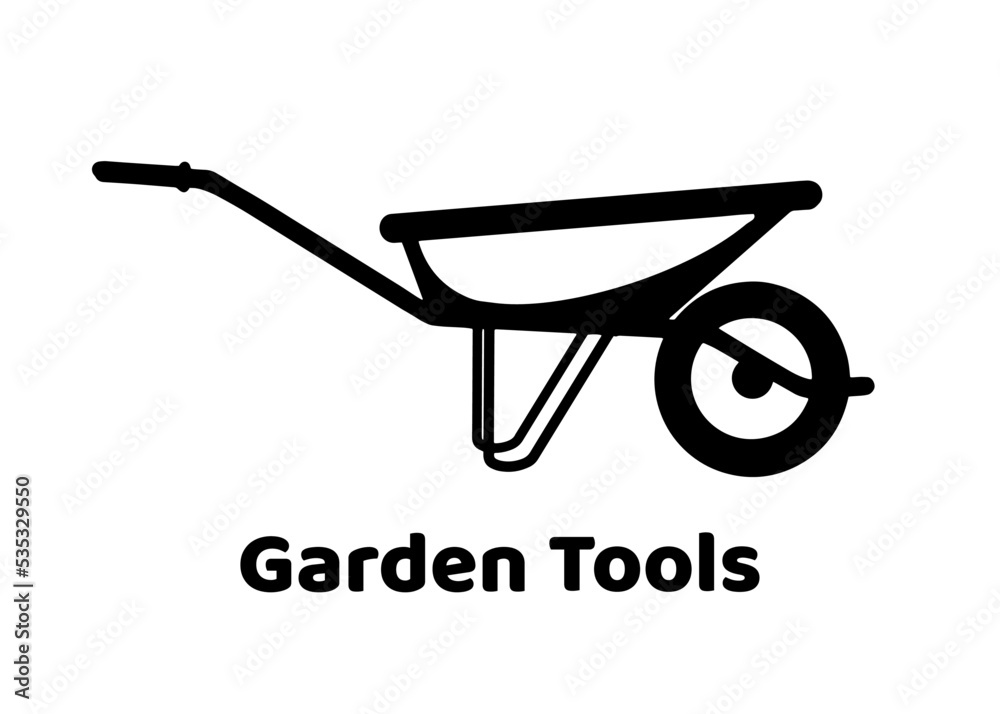 wheelbarrow garden cart icon in flat style wheelbarrow garden cart icon in flat style