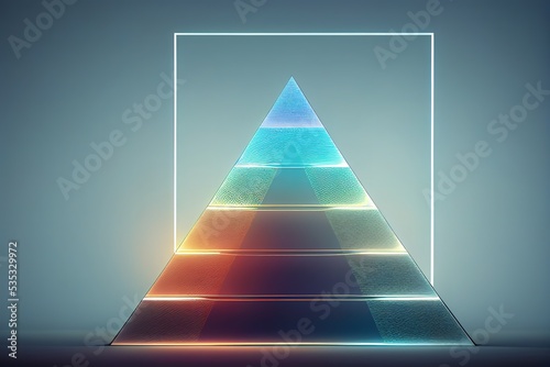 Abstract triangular background with open space inside. 3D rendering  raster illustration.