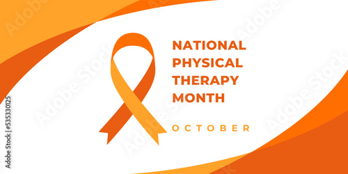 National physical therapy month. Vector banner, poster, card, content for social media. photo