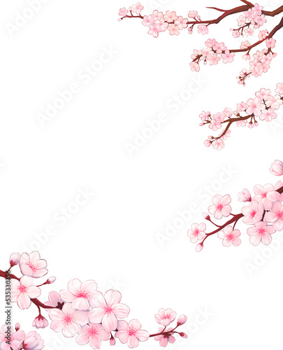 pink cherry blossom border © Jantakan