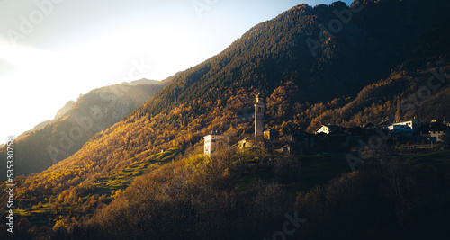 Soglio in the sunset