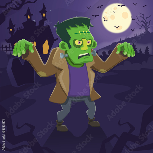 Frankenstein cartoon halloween