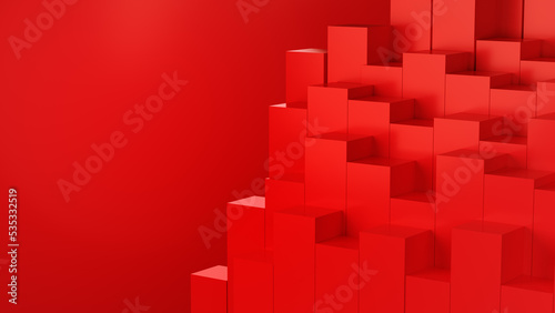 Red abstract geometric texture background.