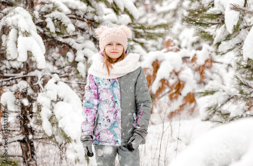 Preteen girl in winter