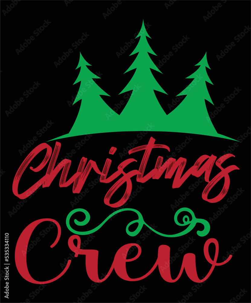 Christmas crew Merry Christmas shirt print template, funny Xmas shirt design, Santa Claus funny quotes typography design