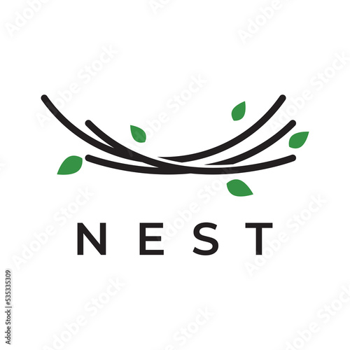 Bird's nest hipster logo creative design vector illustration template.