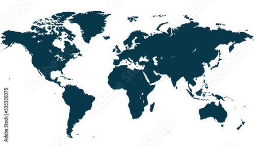 World map. Silhouette map. Color vector modern.  