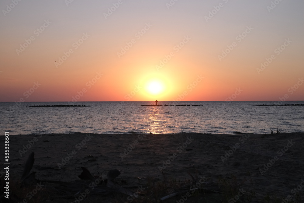 Sunset Cypremort Point Beach in Louisiana