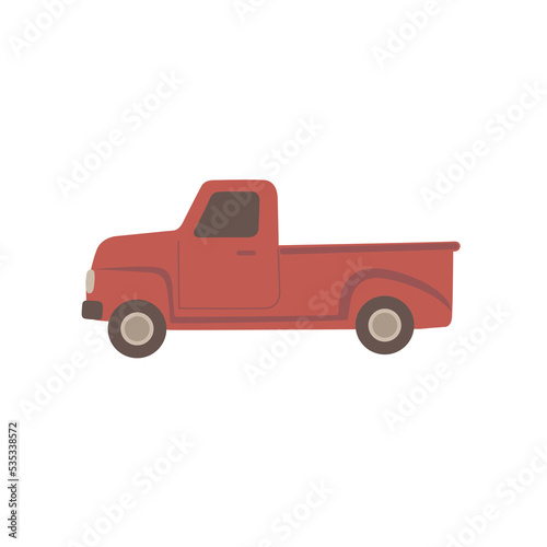 Red Truck on the white Background.
