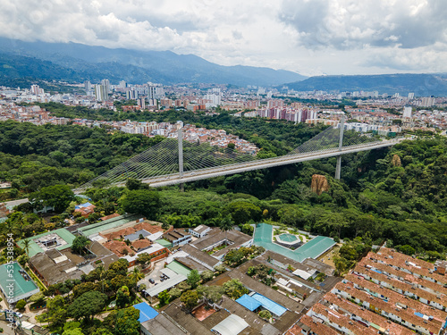 Aerial view of Viaduct of the capital of Santander in Colombia photo