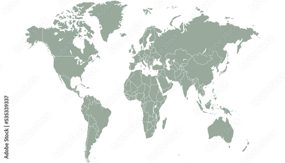 Fototapeta premium World map. Silhouette map. Color vector modern. 