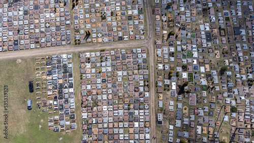New and modern Cemetery in one European country arial view photo