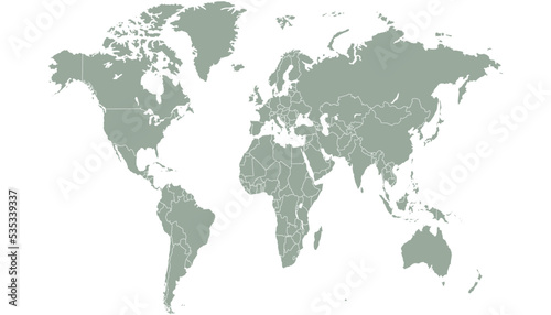 World map. Silhouette map. Color vector modern.	