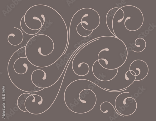 abstract swirl flourish ornament decorative background vector scalable weddings invitations neutral beige brown colors