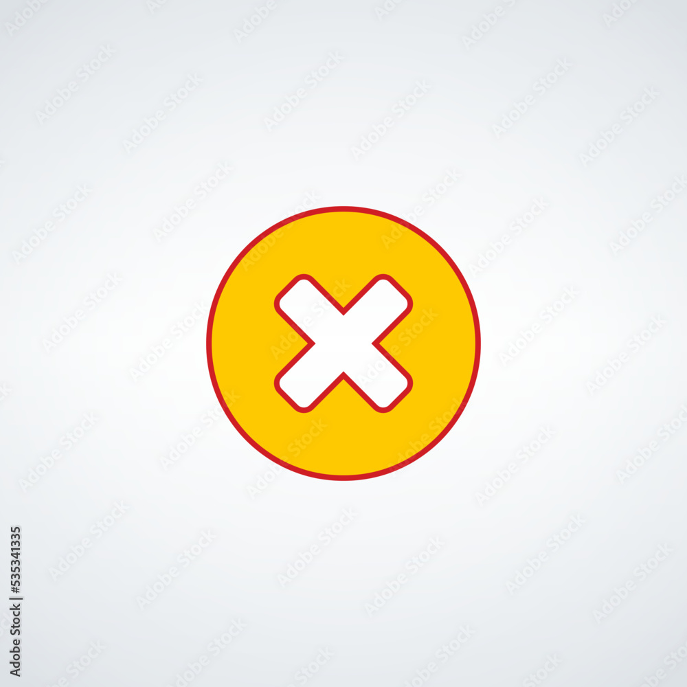 Red delete, Cancel, Close, Remove icon set in circle. Stock vector illustration isolated on white background. Red delete, Cancel, Close, Remove icon set in circle. Stock vector illustration isolated on white background.
