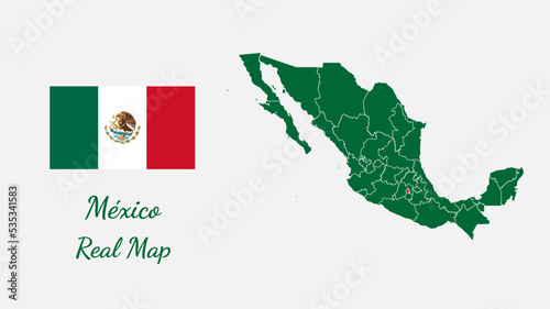 Mexico real map vector photo